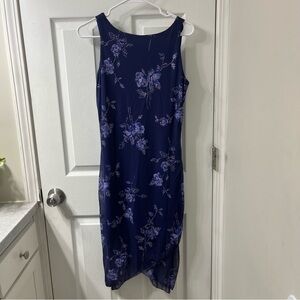 Byer Too purple violet vintage style floral mermaid midi dress